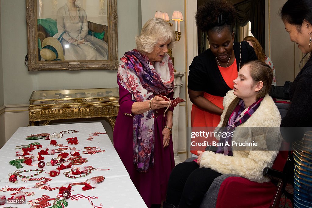 The Duchess Of Cornwall & Children Supported By Helen & Douglas House Decorate The Clarence House Christmas Tree