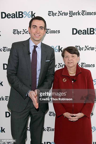DealBook founder and editor-at-large Andrew Ross Sorkin and Chair of the Securities and Exchange Commission Mary Jo White attends The New York Times...