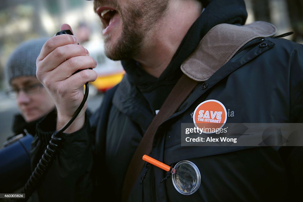 Activists Protest For Net Neutrality Outside Federal Communications Commission Meeting