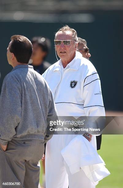 Owner Al Davis of the Oakland Raiders on the field during a game against the Cincinnati Bengals on September 14, 2003 at the Network Associates...