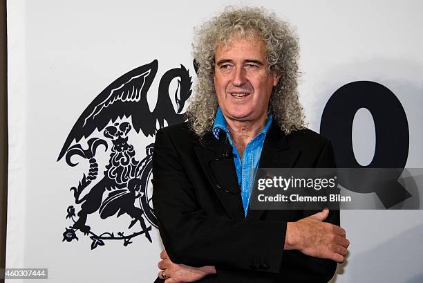 Brian May attends a photocall on the occasion of the musical project 'Queen & Adam Lambert' at Ritz Carlton on December 11, 2014 in Berlin, Germany.