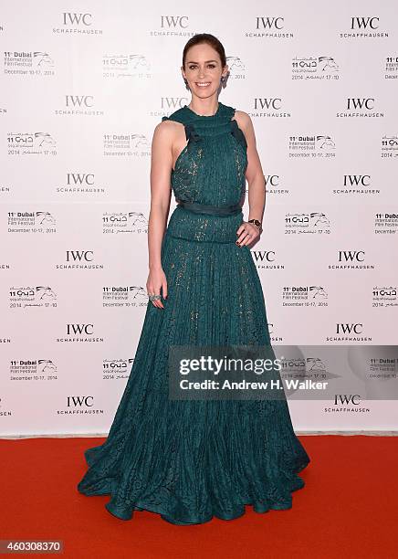 Emily Blunt attends the IWC Filmmakers award during day two of the 11th Annual Dubai International Film Festival held at the Madinat Jumeriah Complex...