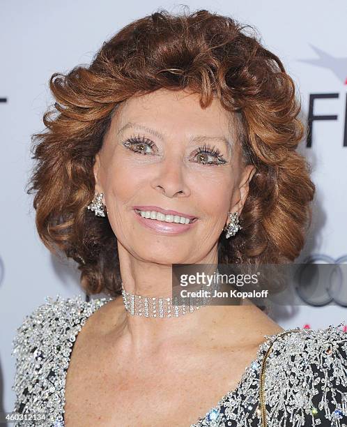 Sophia Loren arrives at the AFI FEST 2014 Presented By Audi A Special Tribute To Sophia Loren at Dolby Theatre on November 12, 2014 in Hollywood,...