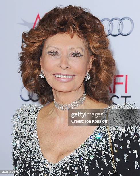 Sophia Loren arrives at the AFI FEST 2014 Presented By Audi A Special Tribute To Sophia Loren at Dolby Theatre on November 12, 2014 in Hollywood,...