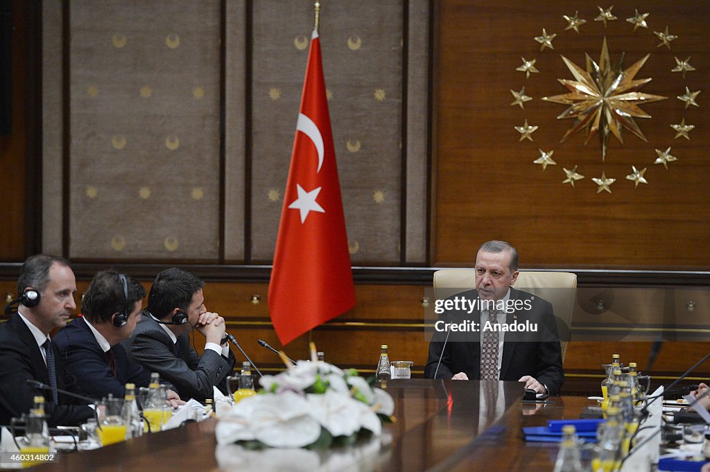 Turkish President Erdogan meets Italian PM Renzi