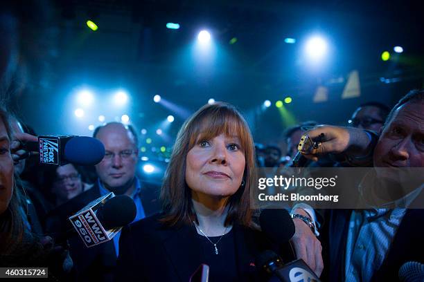 Bloomberg's Best Photos 2014: Bloomberg Photo Service 'Best of the Week': Mary Barra, incoming chief executive officer of General Motors Co. , speaks...