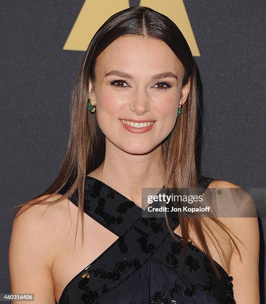 Actress Keira Knightley arrives at the Academy Of Motion Picture Arts And Sciences' Governors Awards at The Ray Dolby Ballroom at Hollywood &...