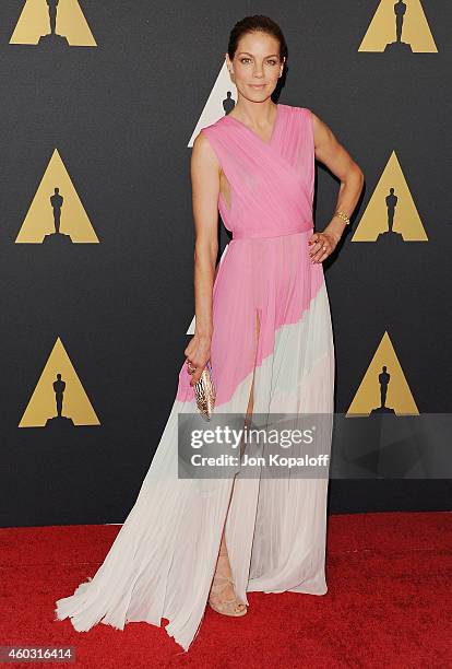 Actress Michelle Monaghan arrives at the Academy Of Motion Picture Arts And Sciences' Governors Awards at The Ray Dolby Ballroom at Hollywood &...