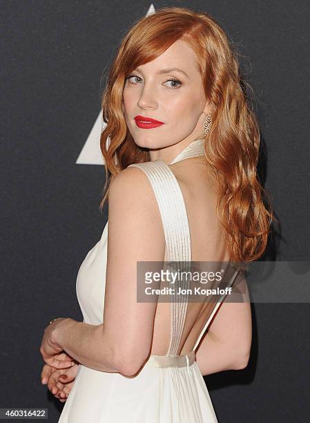 Actress Jessica Chastain arrives at the Academy Of Motion Picture Arts And Sciences' Governors Awards at The Ray Dolby Ballroom at Hollywood &...
