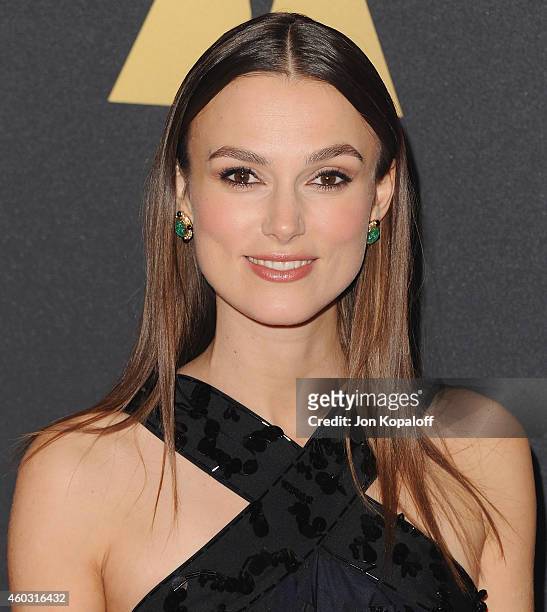 Actress Keira Knightley arrives at the Academy Of Motion Picture Arts And Sciences' Governors Awards at The Ray Dolby Ballroom at Hollywood &...
