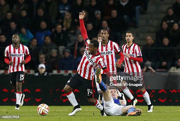 Florian Jozefzoon of PSV during the UEFA Europa League group match between PSV Eindhoven and Dinamo Moscow on December 11, 2014 at the Phillips...