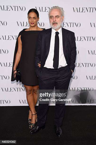 Vanessa Riding and Francesco Bonami attend the Valentino Sala Bianca 945 Event on December 10, 2014 in New York City.