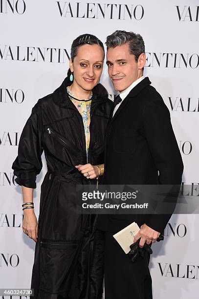 Isabel Toledo and Ruben Toledo attend the Valentino Sala Bianca 945 Event on December 10, 2014 in New York City.