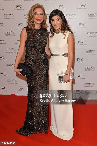 Lina and Tala Samman during the IWC Filmmaker Award Night 2014 at The One & Only Royal Mirage on December 11, 2014 in Dubai, United Arab Emirates.