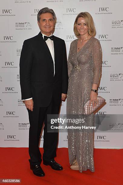 Peter and Faye Walichnowski during the IWC Filmmaker Award Night 2014 at The One & Only Royal Mirage on December 11, 2014 in Dubai, United Arab...