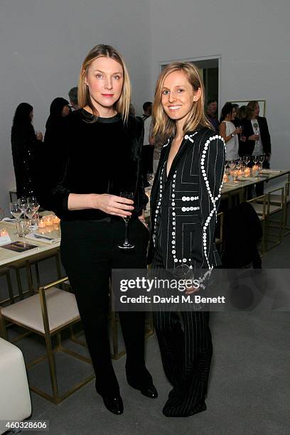 Lady Laura Burlington and Danielle Sherman attend the Edun Pre Fall Dinner at Alison Jacques Gallery on December 11, 2014 in London, England.