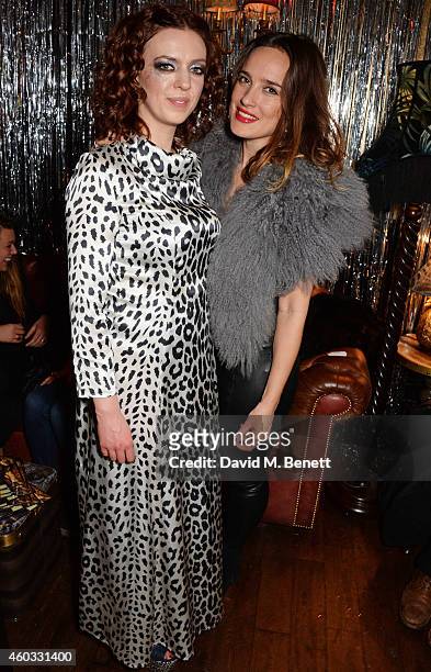 Frieda Gormley and Jess Mills attend the Glam Rock Christmas party to celebrate the collaboration between House of Hackney and Terry De Havilland at...