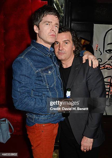 Noel Gallagher and Ant Genn attend the Glam Rock Christmas party to celebrate the collaboration between House of Hackney and Terry De Havilland at...