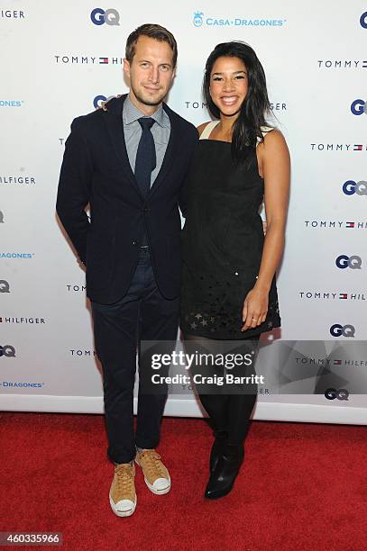 Brendan Fallis and Hannah Bronfman attend the Tommy Hilfiger and GQ event honoring The Men Of New York at the Tommy Hilfiger Fifth Avenue Flagship on...