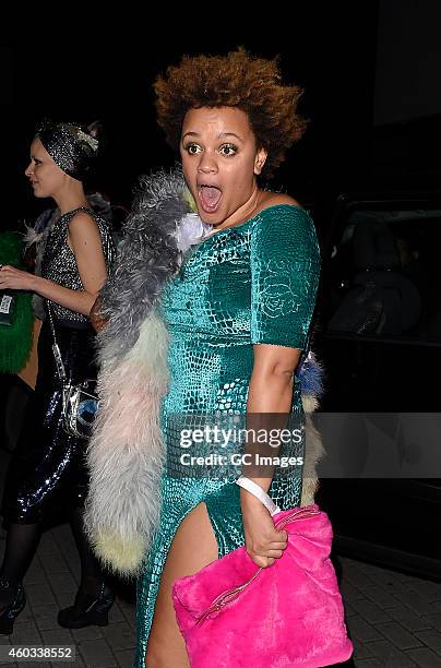 Gemma Cairney attends the Glam Rock Christmas party to celebrate the collaboration between House of Hackney and Terry De Havilland at The Scotch of...