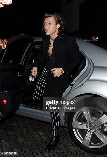 Harry Styles attends the Glam Rock Christmas party to celebrate the collaboration between House of Hackney and Terry De Havilland at The Scotch of St...