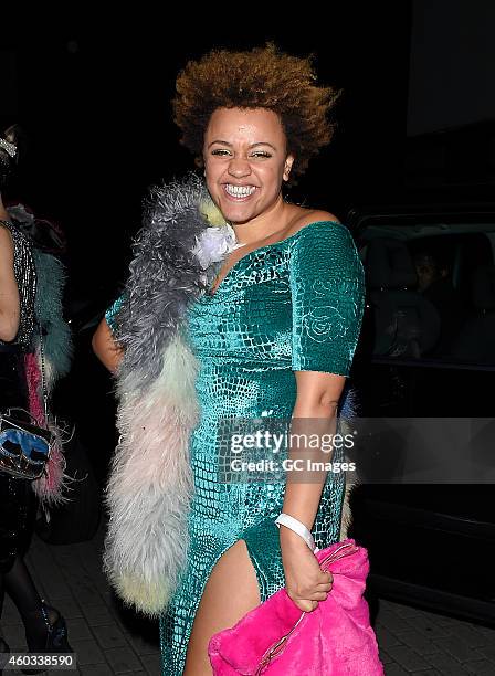 Gemma Cairney attends the Glam Rock Christmas party to celebrate the collaboration between House of Hackney and Terry De Havilland at The Scotch of...