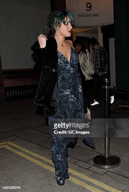 Jaime Winstone attends the Glam Rock Christmas party to celebrate the collaboration between House of Hackney and Terry De Havilland at The Scotch of...