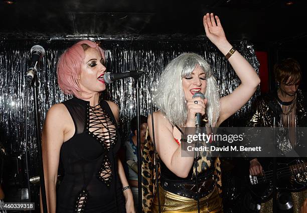 Fag Junky performs at the Glam Rock Christmas party to celebrate the collaboration between House of Hackney and Terry De Havilland at The Scotch of...