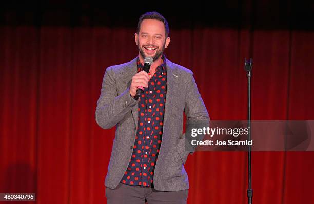 Actor/comedian Nick Kroll speaks onstage at Variety's 5th annual Power of Comedy presented by TBS benefiting the Noreen Fraser Foundation at The...