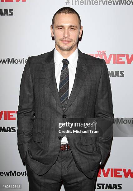 James Franco arrives at the Los Angeles premiere of "The Interview" held at The Theatre at Ace Hotel Downtown LA on December 11, 2014 in Los Angeles,...