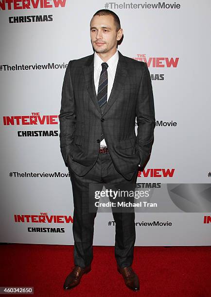 James Franco arrives at the Los Angeles premiere of "The Interview" held at The Theatre at Ace Hotel Downtown LA on December 11, 2014 in Los Angeles,...