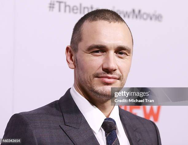 James Franco arrives at the Los Angeles premiere of "The Interview" held at The Theatre at Ace Hotel Downtown LA on December 11, 2014 in Los Angeles,...