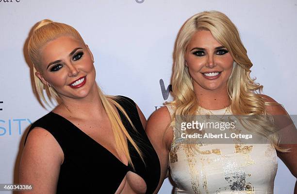 Models/twin sisters Kristina Shannon and Karissa Shannon arrives for the 6th Annual Night Of Generosity Gala held at Regent Beverly Wilshire Hotel on...