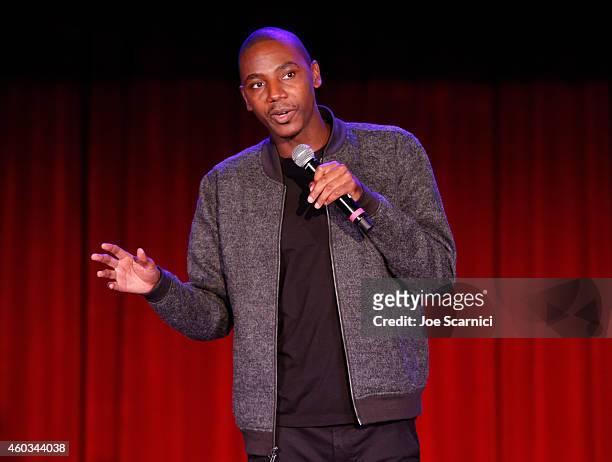 Actor/comedian Jerrod Carmichael speaks onstage at Variety's 5th annual Power of Comedy presented by TBS benefiting the Noreen Fraser Foundation at...