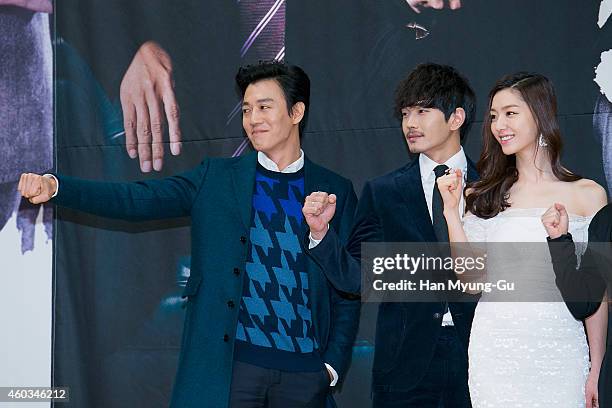 South Korean actor Kim Rae-Won attends the press conference of SBS Drama 'Punch' at SBS on December 11, 2014 in Seoul, South Korea. The drama will...