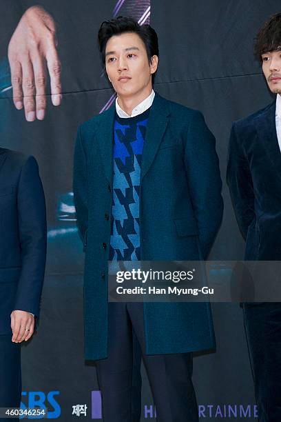 South Korean actor Kim Rae-Won attends the press conference of SBS Drama 'Punch' at SBS on December 11, 2014 in Seoul, South Korea. The drama will...