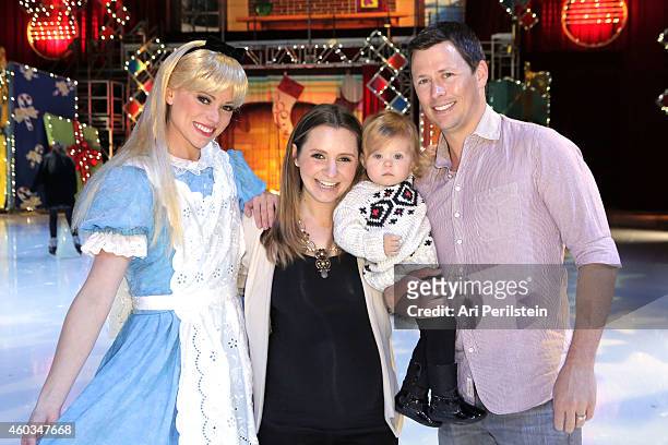 Actress Beverly Mitchell and family, Michael Cameron and Kenzie Cameron attend Disney On Ice Presents Let's Celebrate! Presented By Stonyfield YoKids...