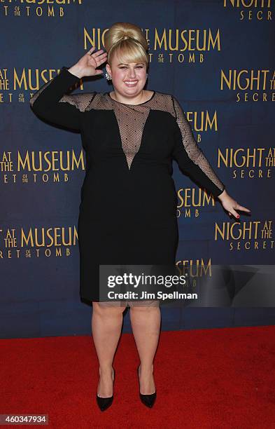 Actress Rebel Wilson attends the Night At The Museum: Secret Of The Tomb" New York premiere at the Ziegfeld Theater on December 11, 2014 in New York...
