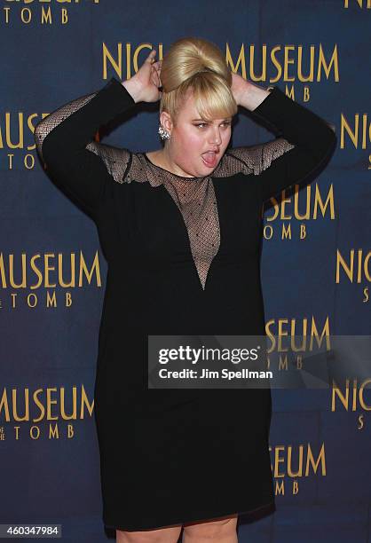 Actress Rebel Wilson attends the Night At The Museum: Secret Of The Tomb" New York premiere at the Ziegfeld Theater on December 11, 2014 in New York...