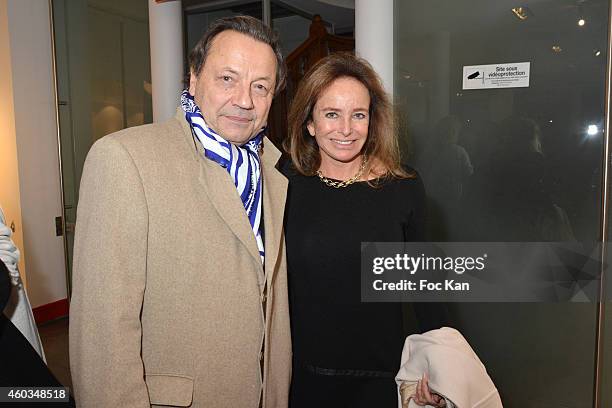 Olivier Gagnere and Eleonore De La Rochefoucauld attend the Benjamin Didier : 'Air' Photo Exhibition Preview at 12 Drouot Galerie on December 11,...