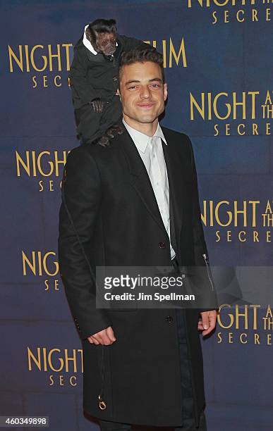 Actor Rami Malek attends the Night At The Museum: Secret Of The Tomb" New York premiere at the Ziegfeld Theater on December 11, 2014 in New York City.