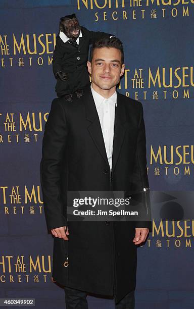 Actor Rami Malek attends the Night At The Museum: Secret Of The Tomb" New York premiere at the Ziegfeld Theater on December 11, 2014 in New York City.