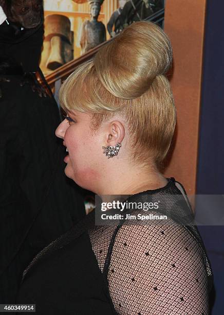 Actress Rebel Wilson attends the Night At The Museum: Secret Of The Tomb" New York premiere at the Ziegfeld Theater on December 11, 2014 in New York...