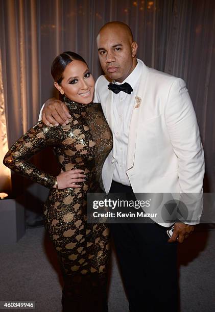 Singer Adrienne Bailon and VP Roc Nation Lenny Santiago attends The Inaugural Diamond Ball presented by Rihanna and The Clara Lionel Foundation at...