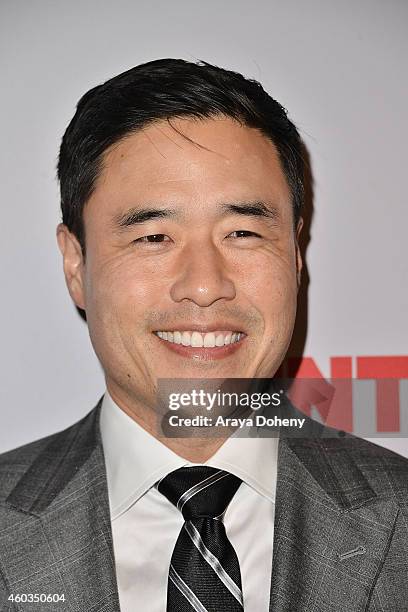 Randall Park arrives at the Los Angeles premiere of 'The Interview' held at The Theatre at Ace Hotel Downtown LA on December 11, 2014 in Los Angeles,...