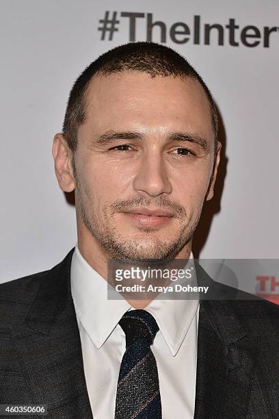 James Franco arrives at the Los Angeles premiere of 'The Interview' held at The Theatre at Ace Hotel Downtown LA on December 11, 2014 in Los Angeles,...