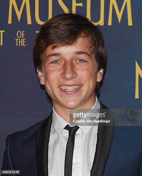Actor Skyler Gisondo attends the Night At The Museum: Secret Of The Tomb" New York premiere at the Ziegfeld Theater on December 11, 2014 in New York...