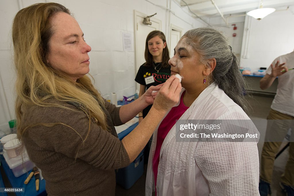 WASHINGTON, DC - DECEMBER 5:  Celia Murphy puts on her costume 