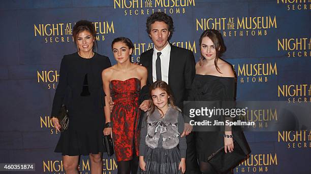 Director Shawn Levy and family attend the Night At The Museum: Secret Of The Tomb" New York premiere at the Ziegfeld Theater on December 11, 2014 in...