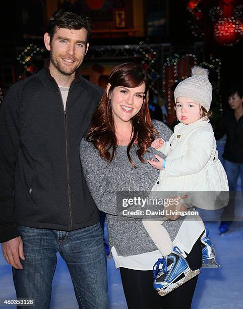 Actress Sara Rue , husband Kevin Price and daughter Talulah Rue Price attend Disney On Ice presents Let's Celebrate! at Staples Center on December...